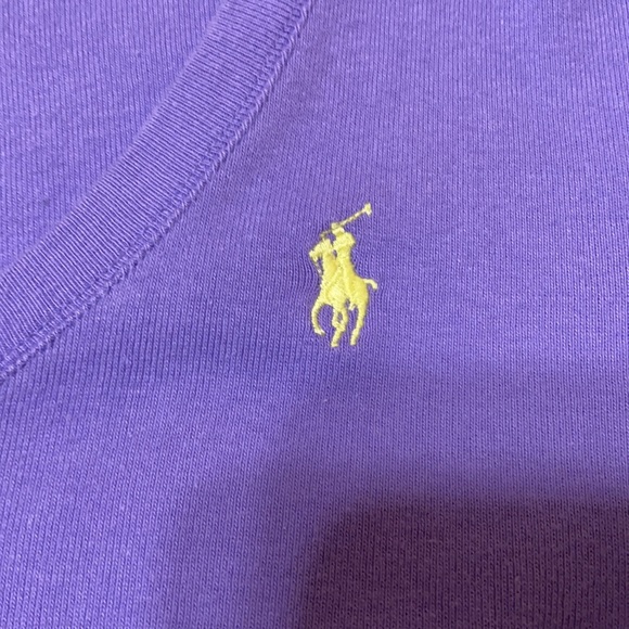 Ralph Lauren Purple V-Neck Knit Tee Size Large - Picture 4 of 4